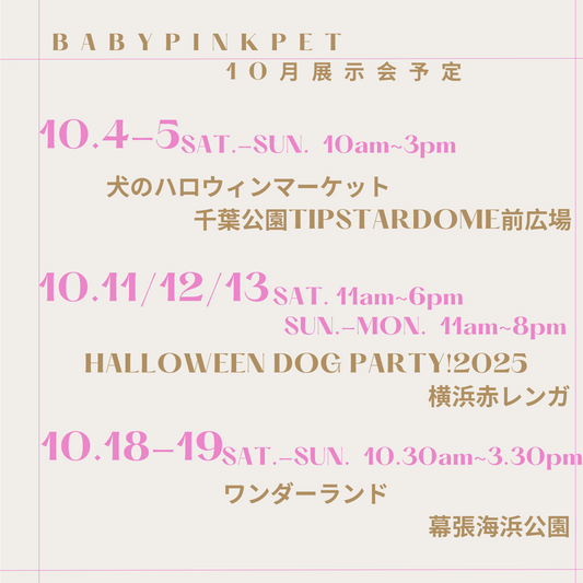🩷BABYPINK PET10月出展情報のお知らせ🩷